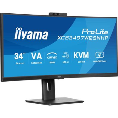 IIYAMA 86,4cm (34"), XCB3497WQSNPH-B1 21:9, 2xHDMI+DP+USB