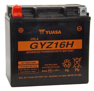 Batterie "GYZ16H", Yuasa, AGM, versiegelt, startverstärkt, rüttelfest