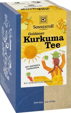3x Sonnentor Goldener Kurkuma Tee, Doppelkammerbeutel 36g