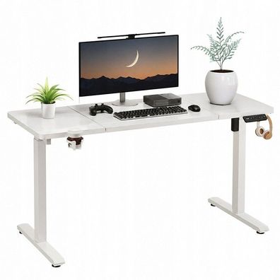 Elektrisch höhenverstellbarer Schreibtisch, weiß, 120 cm (Höhe: 72-118 cm)