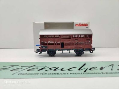 Märklin H0 AC 48881 Viehtransportwagen + Tiere V23 / NEM / DB / OVP
