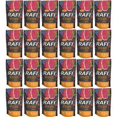 Dolina Noteci Rafi Nassfutter für Hunde, Ente, Blaubeere, Cranberry, 24 x 500 g
