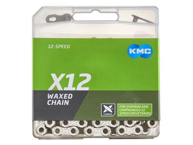 KMC Kette X12, 12-fach, 126 Glieder, silver/black, waxed (VG:200755)