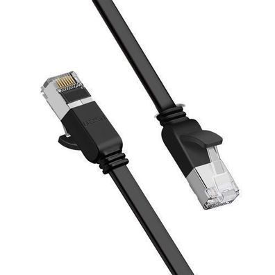 Ugreen Ethernet Flachkabel RJ45 Cat 6 UTP 2m 1000 Mbps Schwarz (Modell 50185)