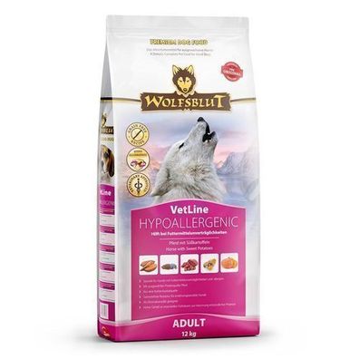 Wolfsblut Vetline Hypoallergen 12KG Trockenfutter für Hunde