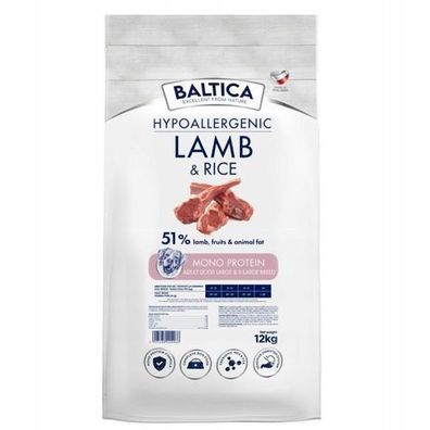 Baltica Nutraceutic Hypoallergenes Lamm & Reis L/XL große Rassen 12 kg