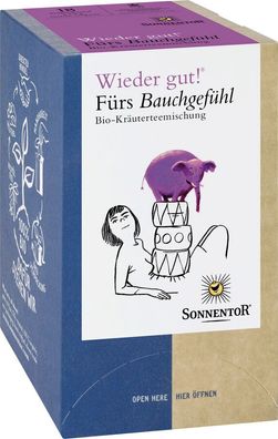 6x Sonnentor Fürs Bauchgefühl® Tee Wieder gut!®, Doppelkammerbeutel 27g