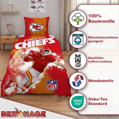 NFL Bettwäsche Kansas City Chiefs Player Linon / Renforcé