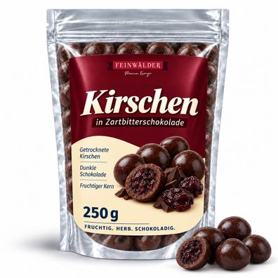 Feinwälder® Kirschen in Zartbitterschokolade 250 g getrocknete Süßkirschen Beutel