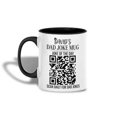 Scan Daily For Dad Jokes Tasse mit Namen QR-Code Papa Witze Geschenk zum Vatertag