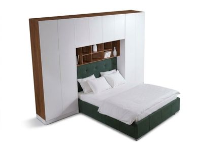Bettanlage mit Polsterbett und Kleiderschrank fürs Schlafzimmer Sofort