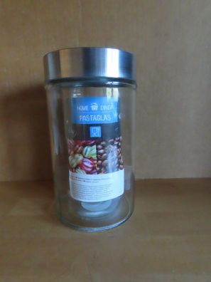 PastaGlas Glas mit silberfarbenem Schraubdeckel ca.17,5 cm H