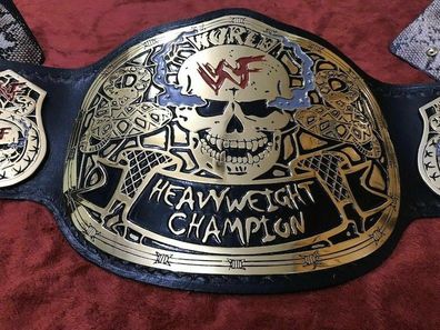 Skull Smoking Skull Wrestling Championship Gürtel Echtleder Messing Replik