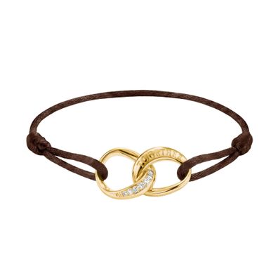 Thomas Sabo Schmuck Damen Textil-Armband Together Vergoldet Braun A2236-M03-2-L24V