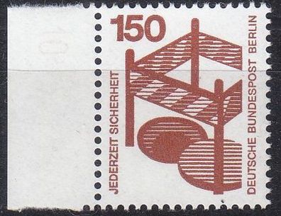 Germany BERLIN [1971] MiNr 0411 ( * */mnh ) [03] Unfall Rand li