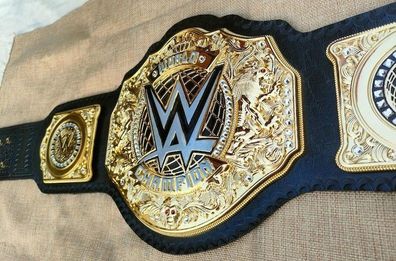 Wrestling WM Championship Gürtel 6mm Metall Echtleder Replik Erwachsene, ,