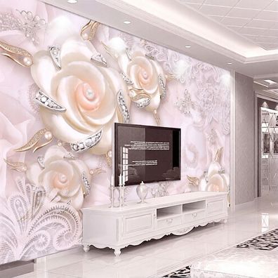 3D Rosen Fototapete Wandtapete Blumen Romantik Schlafzimmer Wohnzimmer 4987