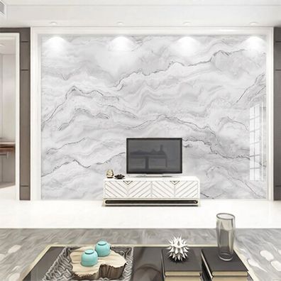 Fototapete Marmor Weiß Grau Steinoptik Wandtapete Luxus Modern Wohnzimmer 4990