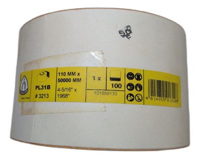 Klingspor PL 31 B Schleifrolle, 110 x 50000 mm Korn 100 Art.: 3213
