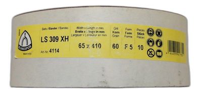 Klingspor Schleifbänder LS 309 XH Hobbänder, 65 x 410 mm Korn 60 F5 Art.: 4114 –