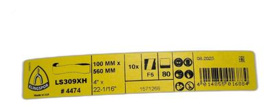 Klingpsor 4474 LS 309 XH Schleifbänder mit Gewebeunterlage, 100X560 - Korn 80 –