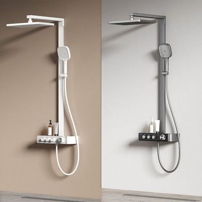 EMKE Duschsystem Duschset Regendusche Mit Thermostat Einstellbare Wassermenge