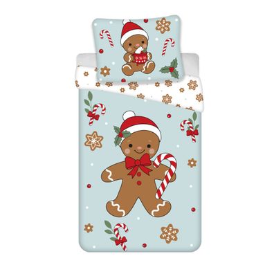 Lebkuchenmann Bettwäsche 2-teiliges Set (Duvet 140x200 cm, Kissen 70x90 cm), 100