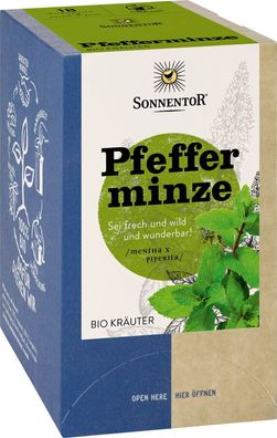 3x Sonnentor Pfefferminze, Doppelkammerbeutel 18g