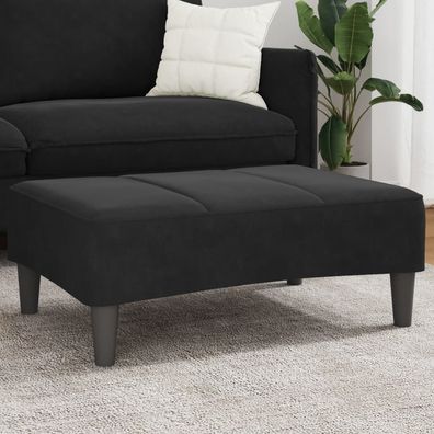 vidaXL Fußhocker Schwarz 77x55x31 cm Samt