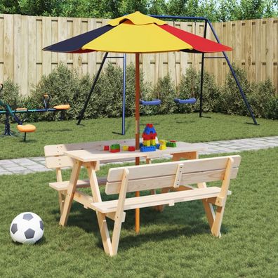 vidaXL Sonnenschirm für Kinder mit Holzmast Ø120x140 cm