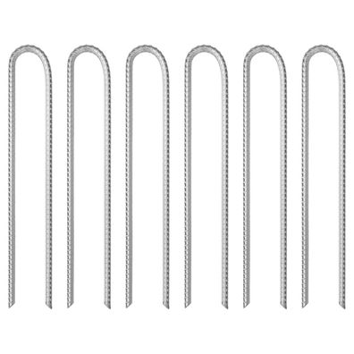 vidaXL Zeltheringe 6 Stk. U-Form 37 cm Ø11,3 mm Verzinkter Stahl