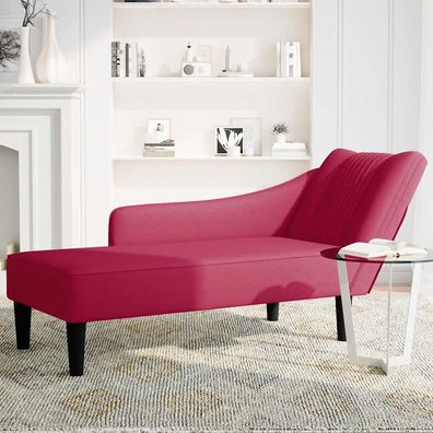 vidaXL Chaiselongue mit Rechter Armlehne Weinrot Samt