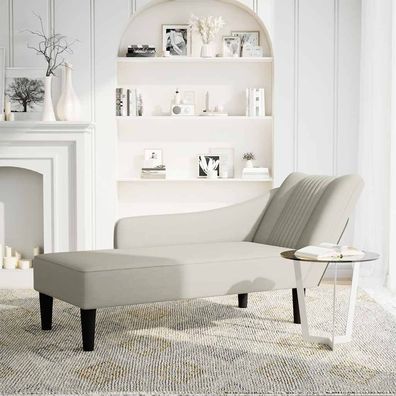 vidaXL Chaiselongue mit Rechter Armlehne Creme Samt