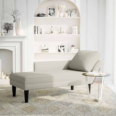 vidaXL Chaiselongue mit Kissen und Rechter Armlehne Creme Samt