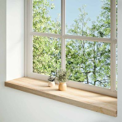 vidaXL Fensterbänke 2 Stk. Unbehandelt 110x25x2 cm Massivholz Eiche