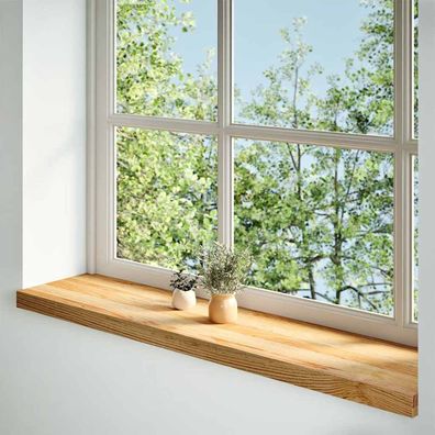 vidaXL Fensterbänke 2 Stk. Hellbraun 100x25x2 cm Massivholz Eiche