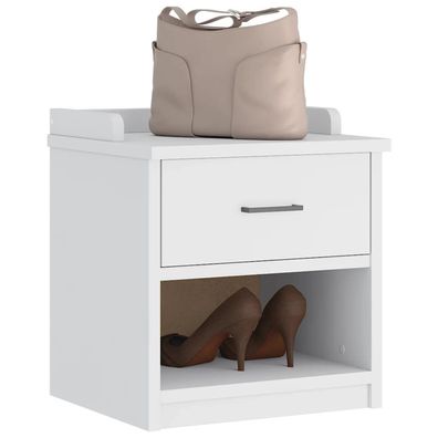 vidaXL Flurbank Sandnes Weiß 45x40x50 cm Massivholz Kiefer
