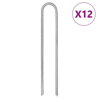 vidaXL Zeltheringe 12 Stk. U-Form 30 cm Ø8,5 mm Verzinkter Stahl