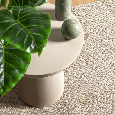 vidaXL Teppich ZIZUR Creme 160x230 cm Jute-Optik Indoor und Outdoor