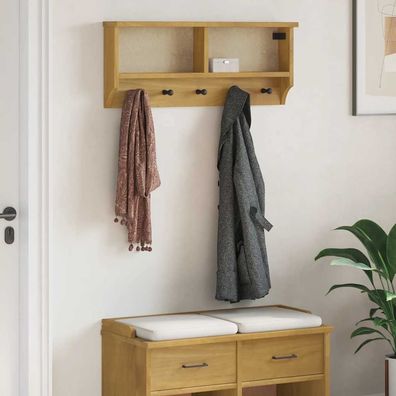 vidaXL Wandgarderobe Sandnes 87x12x35 cm Massivholz Kiefer