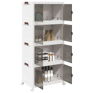 vidaXL Aufbewahrungsbox mit Rädern Stapelbar 4-stöckig 75L