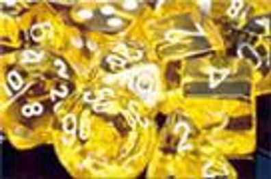Translucent 16mm d6 Yellow/white Dice Block™ (12 dice)