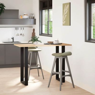 vidaXL Bartischbeine U-Form 2 Stk. Schwarz 40x(100-101) cm Stahl