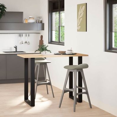 vidaXL Bartischbeine U-Form 2 Stk. Schwarz 60x(100-101) cm Stahl
