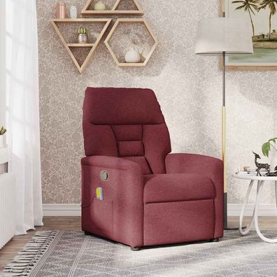 vidaXL Massagesessel Weinrot Stoff