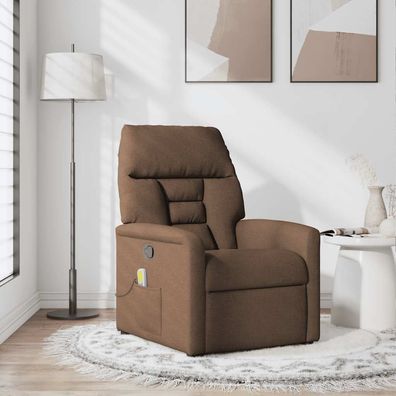 vidaXL Massagesessel Braun Stoff