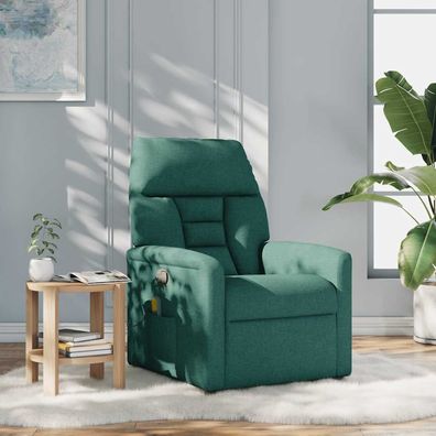 vidaXL Massagesessel Dunkelgrün Stoff