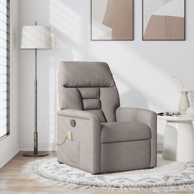 vidaXL Massagesessel Taupe Stoff