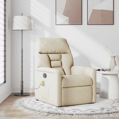 vidaXL Massagesessel Creme Stoff