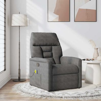 vidaXL Massagesessel Dunkelgrau Mikrofasergewebe